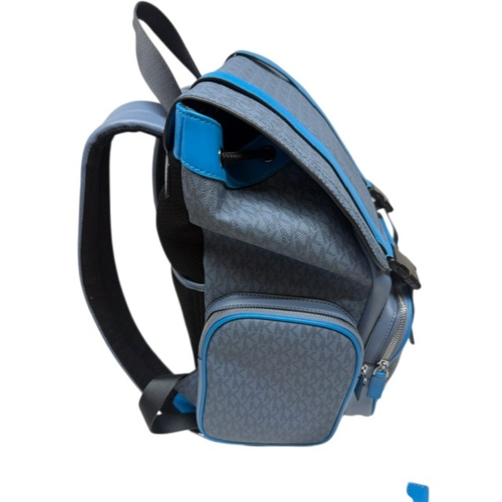 Michael Kors Cooper Denim Blue Utility Rucksack Flap Pocket‎ Large Backpack - Picture 10 of 16
